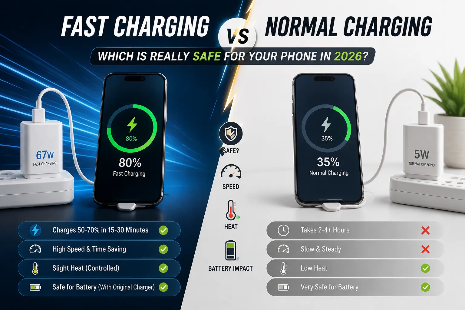 Fast Charging vs Normal Charging – 2026දී ඔබගේ Phone එකට ඇත්තටම Safe ද? (Myth vs Truth Explained)