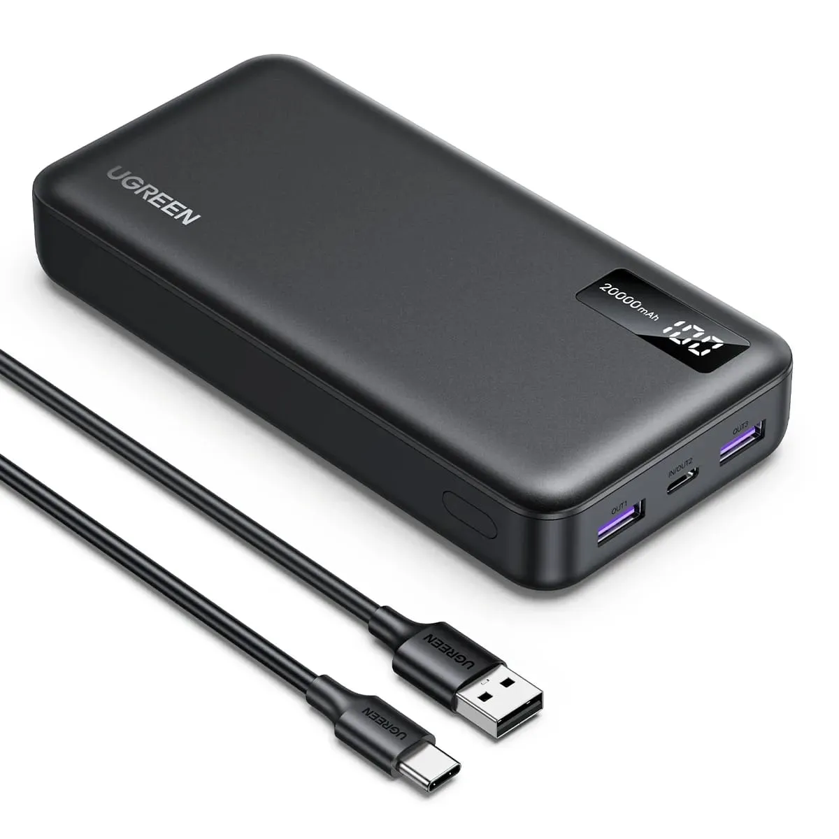 UGREEN 20000mAh 20W Two-Way Fast Charging Power Bank | USB-C PD Fast Charge | High Capacity Portable Charger