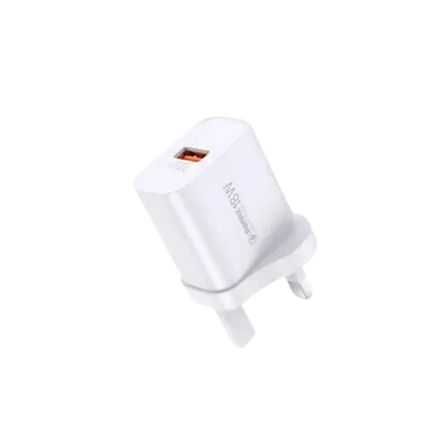 Remax RP-U119 Kiddy Series 18W USB-A UK 3 Pin Fast Charger